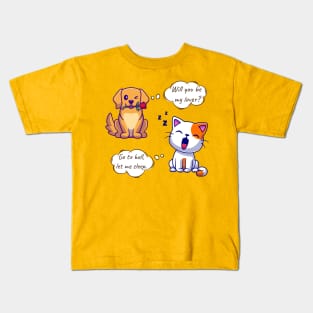 Dog proposing Cat Kids T-Shirt